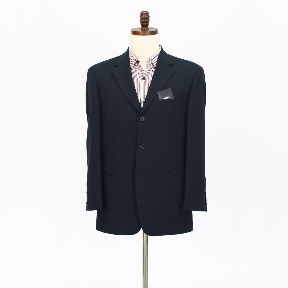 Hugo Boss 38S Navy Solid 3-Button Sport Coat Blazer Jacket P583
